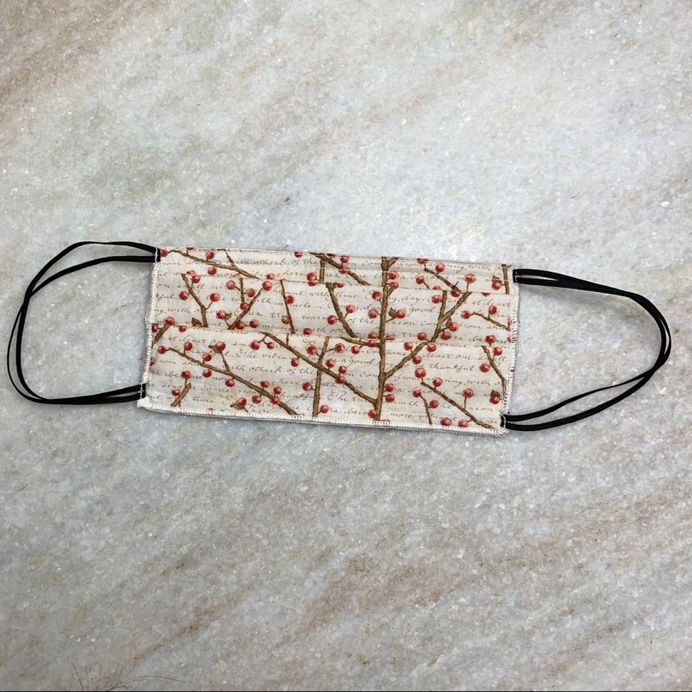 Cherries 4ply 100% Cotton Face Mask - Handmade - Picture 3 of 8